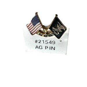 NRA Flag and American Flag Lapel Pin AND NRA Life Member Lapel Pin - 2 Pins